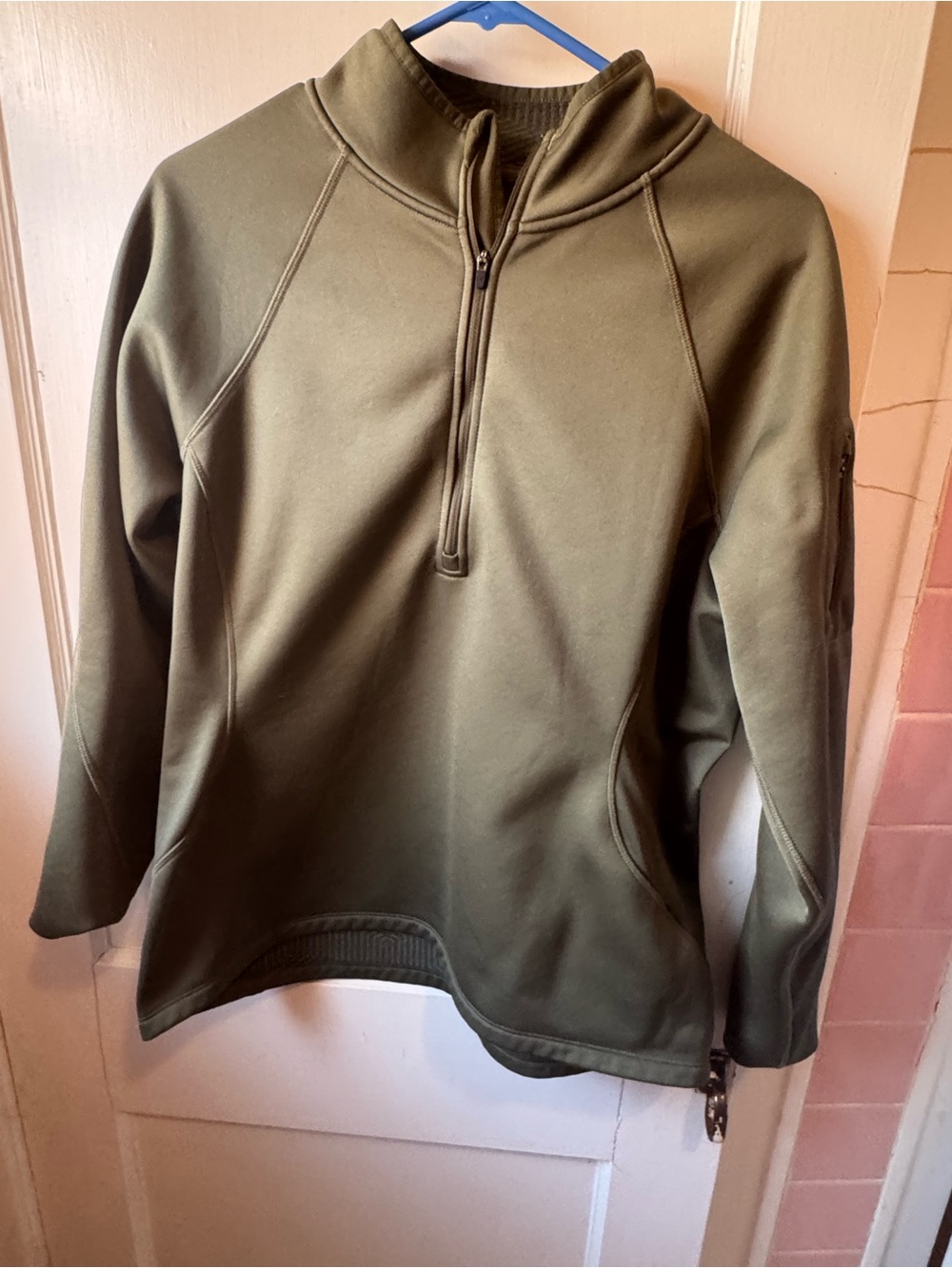 Under Armour ColdGear Olive Green 1/4 Zip Fleece Pullover Women’s Large